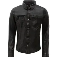RICANO Langarmhemd "Lederjacke Reverse Shirt", Herren, Gr. S, N-Gr, schwarz, Obermaterial: 100% Lammnappaleder LANA., normal, Rundhals, Hemden Langarmhemd, Handgefertigt aus echtem Leder