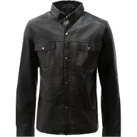 RICANO Langarmhemd "Lederhemd Lederhemd Langarm", Herren, Gr. 3XL, N-Gr, schwarz, Obermaterial: 100% Lammnappaleder LANA., schmal, Rundhals, Hemden Langarmhemd, Handgefertigt aus echtem Leder