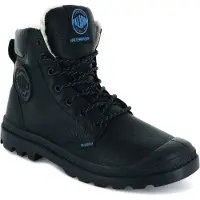 Palladium Winterboots "PAMPA SPORT CUFF WPS", Damen, Gr. 40, schwarz, Leder, Schuhe Winterboots, Winterschuhe, Schnürboots, Winterstiefel, wasserdicht & gefüttert