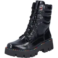 Rieker Damenschuhe Schnürstiefel Schwarz Freizeit