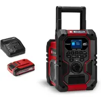 Einhell Baustellenradio "Akku-Radio TE-CR 18 Li (1x 4,0 Ah PLUS)", schwarz (schwarz, rot), B:24,5cm H:26,8cm T:17,6cm, Radios, Baustellenradio, Inkl. Akku und Ladegerät