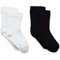 Minymo Ankle Sock - rib (2-pack) black (106) 27\\30