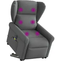 vidaXL Elektrischer Massagesessel mit Aufstehhilfe Dunkelgrau Stoff