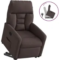vidaXL Relaxsessel mit Aufstehhilfe Dunkelbraun Stoff