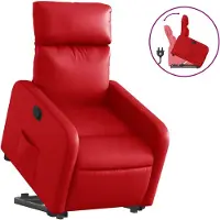 vidaXL Relaxsessel mit Aufstehhilfe Rot Kunstleder
