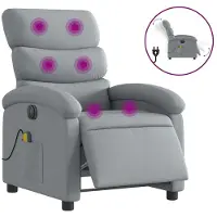 vidaXL Massagesessel Elektrisch Hellgrau Stoff