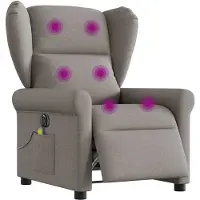 vidaXL Massagesessel Elektrisch Taupe Stoff