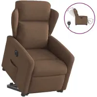 vidaXL Relaxsessel mit Aufstehhilfe Elektrisch Braun Stoff