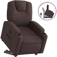 vidaXL Relaxsessel mit Aufstehhilfe Dunkelbraun Stoff