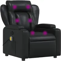 Super Merchant Massagesessel Schwarz Kunstleder