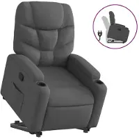 vidaXL Relaxsessel mit Aufstehhilfe Dunkelgrau Stoff