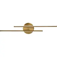 Beliani LED-Spiegel-/Bilderleuchte Gold Metall und Acryl LED-Leuchte für Badezimmerspiegel modernes minimalistisches Design