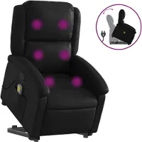 vidaXL Massagesessel mit Aufstehhilfe Schwarz Kunstleder