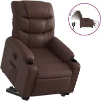 vidaXL Relaxsessel mit Aufstehhilfe Elektrisch Braun Kunstleder