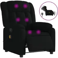 vidaXL Massagesessel Elektrisch Schwarz Stoff