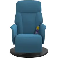 vidaXL Massagesessel mit Fußteil Blau Samt