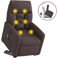 vidaXL Massagesessel mit Aufstehhilfe Dunkelbraun Stoff