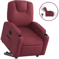 vidaXL Relaxsessel mit Aufstehhilfe Elektrisch Weinrot Stoff