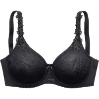 Nuance Minimizer-BH , Damen, Gr. 80, Cup D, schwarz, Spitze, Obermaterial: 68% Polyamid, 32% Elasthan, BHs Minimizer-BH, mit Cups aus hübscher allover Spitze & hübschen Stickereimotiven, Topseller
