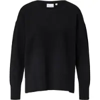 Comma Strickpullover , Damen, Gr. 38, schwarz, Strick, Obermaterial: 72% Viskose, 28% Polyester, unifarben, bequem hüftbedeckend, Rundhals, Flachstrickbündchen, Pullover Strickpullover, aus Viskose