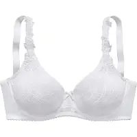 Nuance Minimizer-BH , Damen, Gr. 95, Cup F, weiß, Spitze, Obermaterial: 68% Polyamid, 32% Elasthan, BHs Minimizer-BH, mit Cups aus hübscher allover Spitze & hübschen Stickereimotiven
