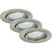Briloner LED Einbauleuchten schwenkbar IP23 3xGU10 2,9 W silber Metall Ø8,6 cm