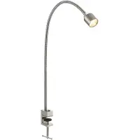 LINDBY LED-Klemmleuchte Hanilo, Höhe 80 cm, nickel, Metall
