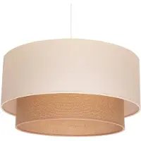 Duolla Pendelleuchte Boho, ecru/braun, Ø 45 cm, Textil