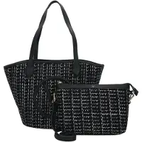 Valentino Elegante Schwarze Eimertasche mit Karabinerverschluss und Logo