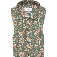 Eterna Langarmhemd "SLIM FIT", Herren, Gr. 38, Normalgrößen, orange, Twill, 59% Baumwolle, 41% Leinen, schmal, Manschette, Hemden Langarmhemd, EASY IRON (bügelleicht)