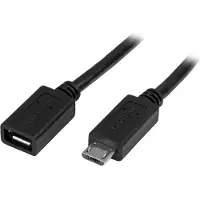 StarTech.com .com Micro USB Verlängerungskabel - Stecker/Buchse - 0,5m, 0,5 m, Micro-USB B, Micro-USB B, USB 2.0, 0,48 Gbit/s, Schwarz