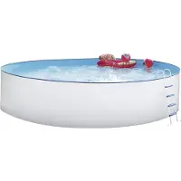 Steinbach Stahlwand Swimming Pool Set "Nuovo rund" weiß Ø 550 x 120