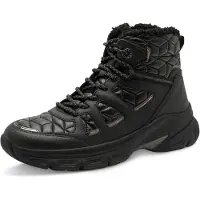 Tamaris Winterboots , Damen, Gr. 40, schwarz, Lacksynthetik, Lederimitat, Nylon, kontrastfarbene Details, unifarben, Schuhe Winterboots, Keilabsatz, Schnürboots mit abgesteppten Wattierungen