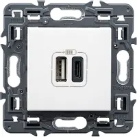Legrand Steckdose mit 2x USB Typ A+C Vollgerät Weiß - 741232