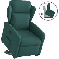 vidaXL Relaxsessel mit Aufstehhilfe Dunkelgrün Stoff