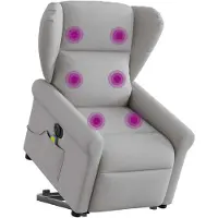 vidaXL Massagesessel mit Aufstehhilfe Elektrisch Wolkengrau Stoff