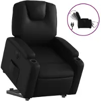 vidaXL Relaxsessel mit Aufstehhilfe Elektrisch Schwarz Kunstleder