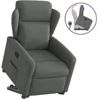 vidaXL Relaxsessel mit Aufstehhilfe Dunkelgrau Stoff