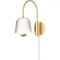 Nuura LED-Wandlampe Asteea, Breite 16 cm, messingfarben/klar