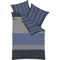 Kaeppel Wendebettwäsche "Skyline", blau, B/L: 155cm x 220cm, 1 Stk., 1 Stk., Mako-Satin, B/L: 80cm x 80cm, 2 Stk., Mako-Satin, Obermaterial: 100% Baumwolle, Bettwäsche, Wendebettwäsche