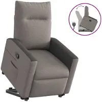 vidaXL Relaxsessel mit Aufstehhilfe Taupe Stoff