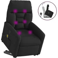 vidaXL Massagesessel mit Aufstehhilfe Schwarz Stoff