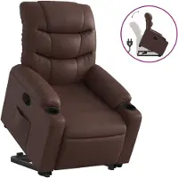 vidaXL Relaxsessel mit Aufstehhilfe Braun Kunstleder
