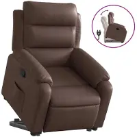 vidaXL Relaxsessel mit Aufstehhilfe Braun Kunstleder