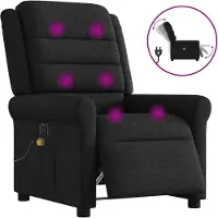 vidaXL Massagesessel Elektrisch Schwarz Stoff