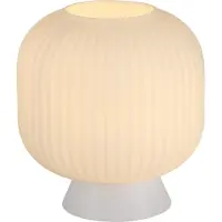 Schöner Wohnen LED Tischleuchte "NAMI", weiß, 1, Ø 20cm H: 22cm, 1 Stk., SCHÖNER WOHNEN-KOLLEKTION, Leuchten, SCHÖNER WOHNEN Kollektion, Schnurschalter, geriffeltes Glas, LED Tischleuchte