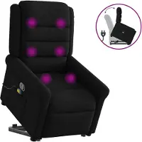 vidaXL Massagesessel mit Aufstehhilfe Schwarz Stoff