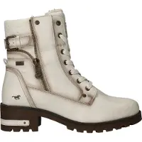 Mustang Winterstiefelette SHOES "Haukea", Damen, Gr. 40, Warmfutter, weiß (sanftes weiß), Lederimitat, used, Schuhe Winterstiefelette, Winterstiefelette, Boots mit Innenreißveschluss