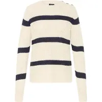 Oxmo Strickfleece-Pullover "Strickpullover OXKanna", Damen, Gr. XL, blau (night sky mix), Obermaterial: 60% Baumwolle CO. 40% Polyacryl PAN., Pullover Strickfleece-Pullover