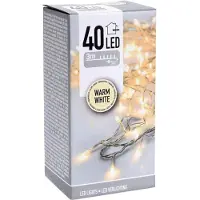 Koopman LED-Lichterkette, 40 LEDs, warmweiß, 230 V, transparent, Innen/Außen, 6 m, Timer